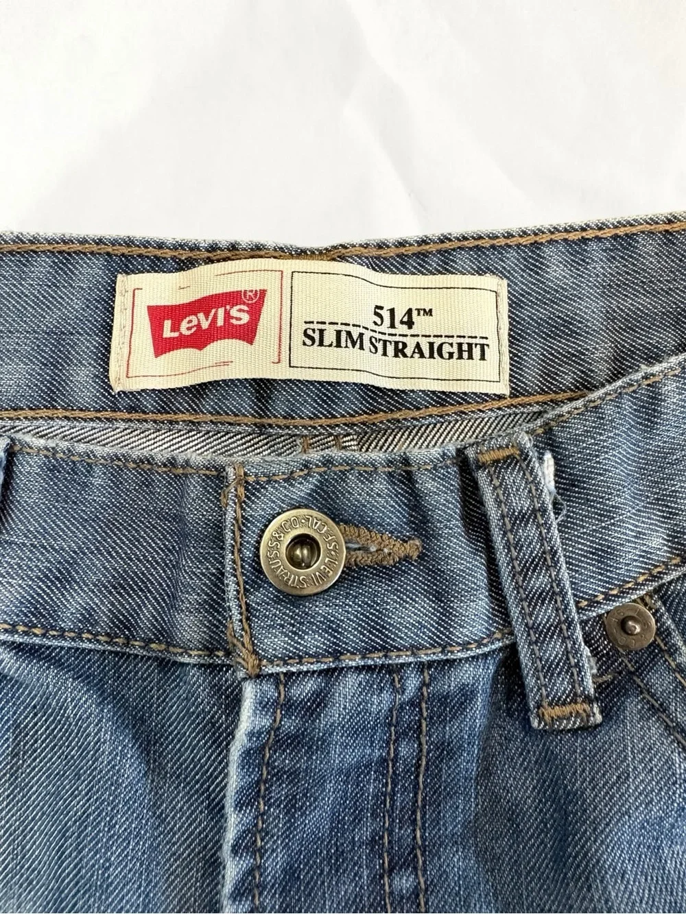 Levi's 514 Size 20 Slim Straight Fit Blue Jeans Denim Cotton W28 L30 EUC Teens